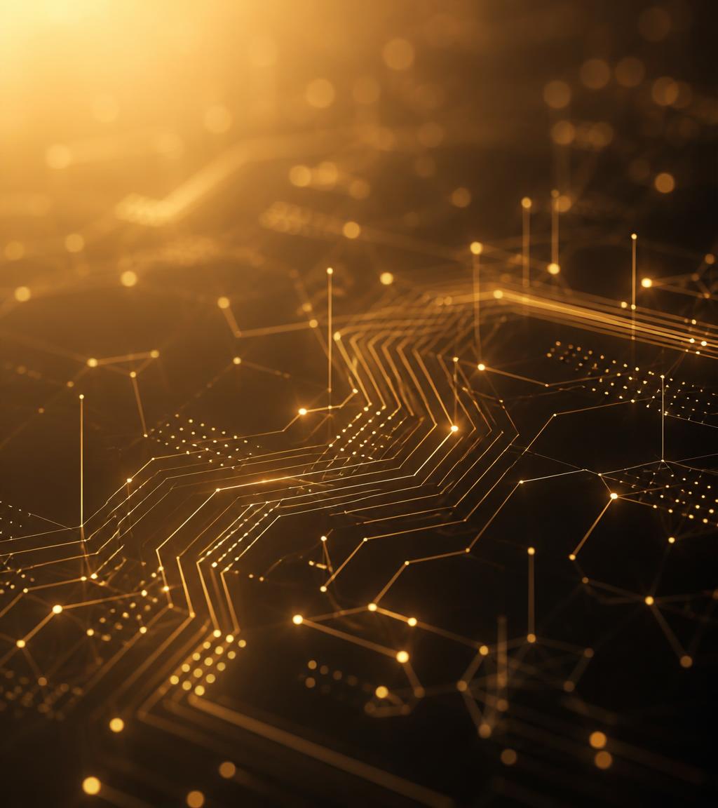 Abstract amber circuit visualization